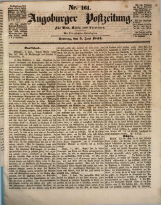 Augsburger Postzeitung Sonntag 9. Juni 1844