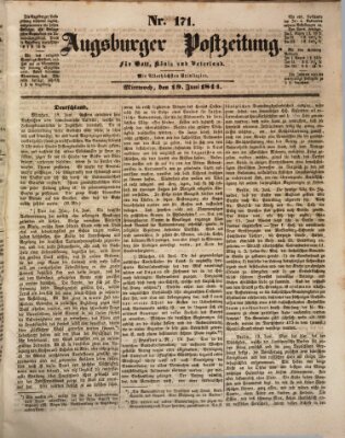 Augsburger Postzeitung Mittwoch 19. Juni 1844