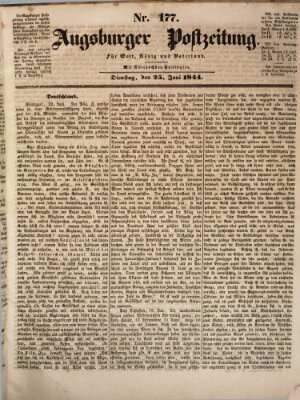 Augsburger Postzeitung Dienstag 25. Juni 1844