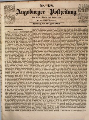 Augsburger Postzeitung Mittwoch 26. Juni 1844