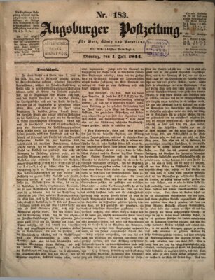 Augsburger Postzeitung Montag 1. Juli 1844