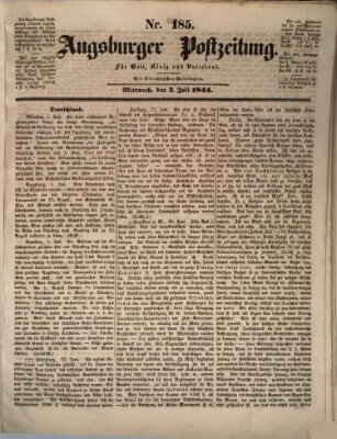 Augsburger Postzeitung Mittwoch 3. Juli 1844