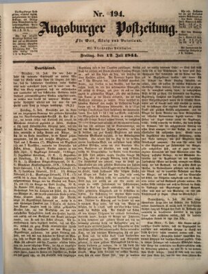 Augsburger Postzeitung Freitag 12. Juli 1844