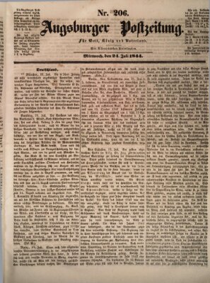 Augsburger Postzeitung Mittwoch 24. Juli 1844