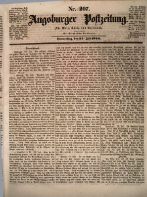 Augsburger Postzeitung Donnerstag 25. Juli 1844