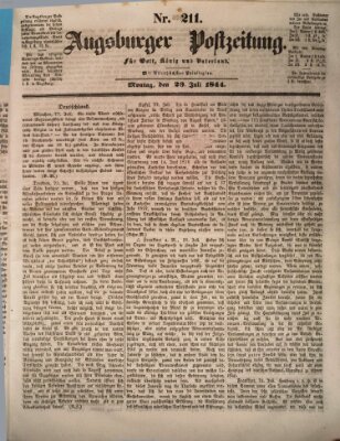 Augsburger Postzeitung Montag 29. Juli 1844