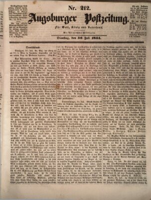 Augsburger Postzeitung Dienstag 30. Juli 1844