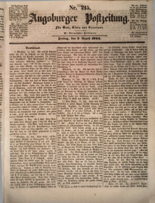 Augsburger Postzeitung Freitag 2. August 1844