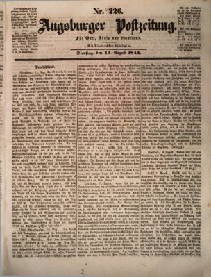 Augsburger Postzeitung Dienstag 13. August 1844