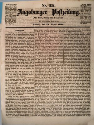 Augsburger Postzeitung Sonntag 18. August 1844