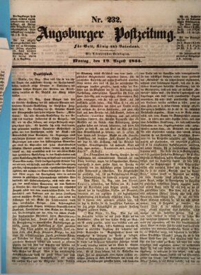 Augsburger Postzeitung Montag 19. August 1844