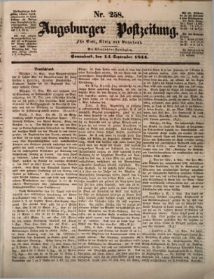 Augsburger Postzeitung Samstag 14. September 1844