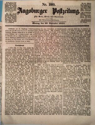 Augsburger Postzeitung Montag 16. September 1844