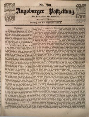 Augsburger Postzeitung Dienstag 17. September 1844