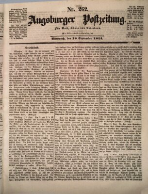 Augsburger Postzeitung Mittwoch 18. September 1844