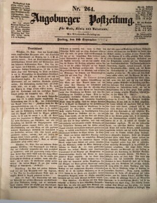 Augsburger Postzeitung Freitag 20. September 1844