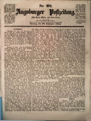 Augsburger Postzeitung Sonntag 29. September 1844