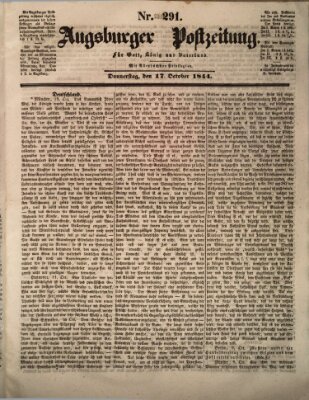 Augsburger Postzeitung Donnerstag 17. Oktober 1844