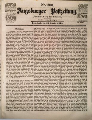 Augsburger Postzeitung Samstag 26. Oktober 1844