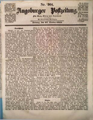 Augsburger Postzeitung Sonntag 27. Oktober 1844