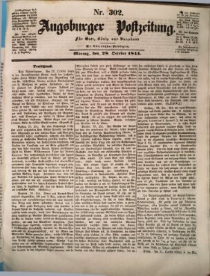 Augsburger Postzeitung Montag 28. Oktober 1844