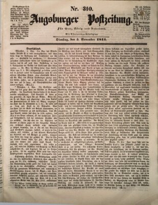 Augsburger Postzeitung Dienstag 5. November 1844