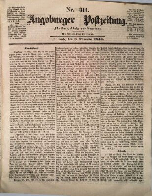 Augsburger Postzeitung Mittwoch 6. November 1844
