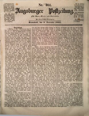 Augsburger Postzeitung Samstag 9. November 1844