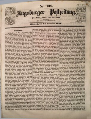 Augsburger Postzeitung Mittwoch 13. November 1844