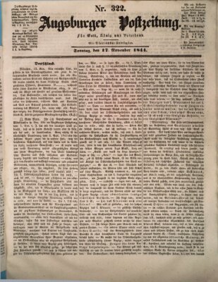 Augsburger Postzeitung Sonntag 17. November 1844