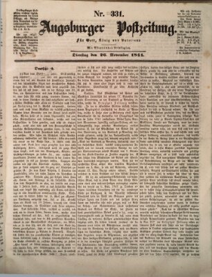 Augsburger Postzeitung Dienstag 26. November 1844