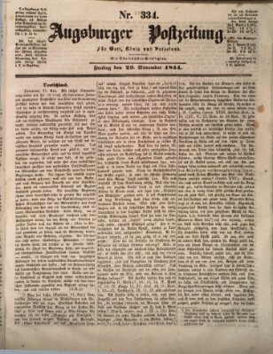 Augsburger Postzeitung Freitag 29. November 1844