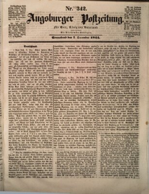 Augsburger Postzeitung Samstag 7. Dezember 1844