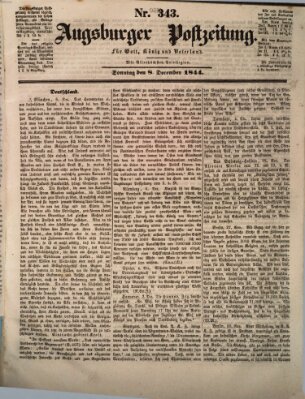 Augsburger Postzeitung Sonntag 8. Dezember 1844