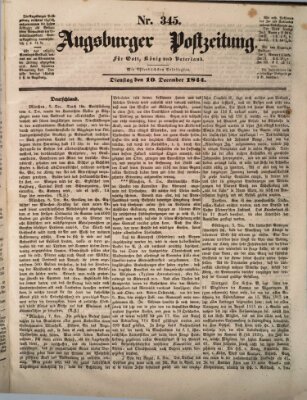 Augsburger Postzeitung Dienstag 10. Dezember 1844