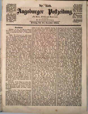 Augsburger Postzeitung Sonntag 15. Dezember 1844