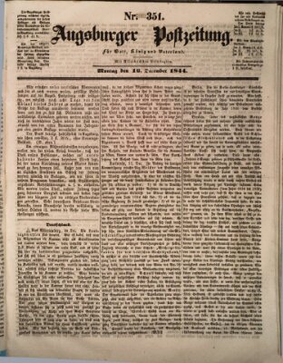 Augsburger Postzeitung Montag 16. Dezember 1844