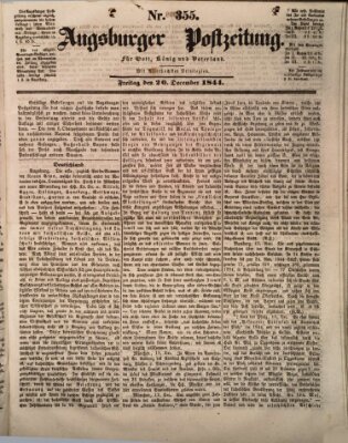 Augsburger Postzeitung Freitag 20. Dezember 1844