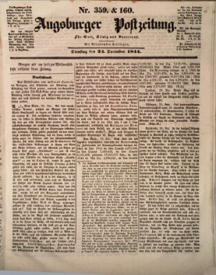 Augsburger Postzeitung Dienstag 24. Dezember 1844