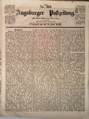 Augsburger Postzeitung Samstag 28. Dezember 1844