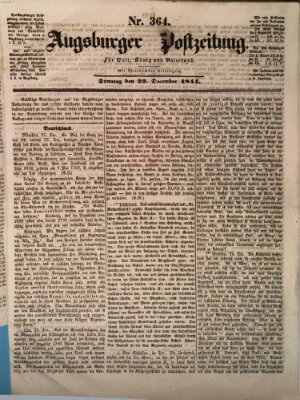 Augsburger Postzeitung Sonntag 29. Dezember 1844