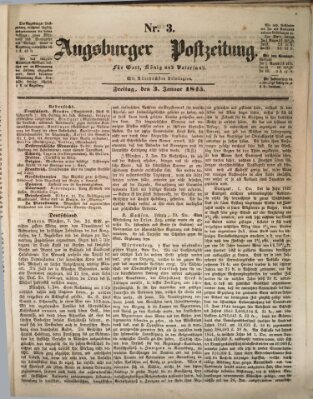 Augsburger Postzeitung Freitag 3. Januar 1845