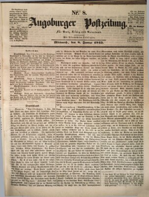 Augsburger Postzeitung Mittwoch 8. Januar 1845