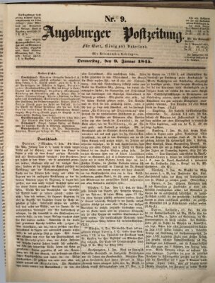 Augsburger Postzeitung Donnerstag 9. Januar 1845