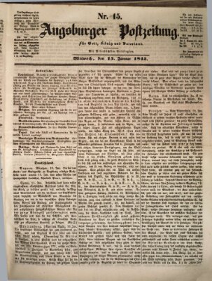 Augsburger Postzeitung Mittwoch 15. Januar 1845