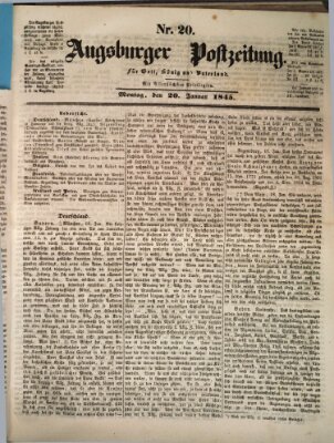 Augsburger Postzeitung Montag 20. Januar 1845