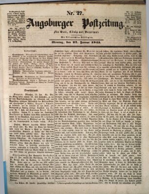 Augsburger Postzeitung Montag 27. Januar 1845