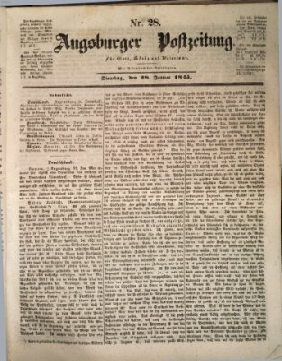 Augsburger Postzeitung Dienstag 28. Januar 1845