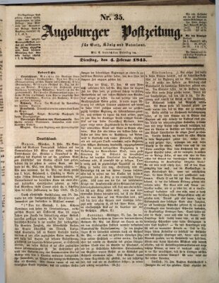 Augsburger Postzeitung Dienstag 4. Februar 1845