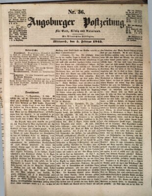 Augsburger Postzeitung Mittwoch 5. Februar 1845